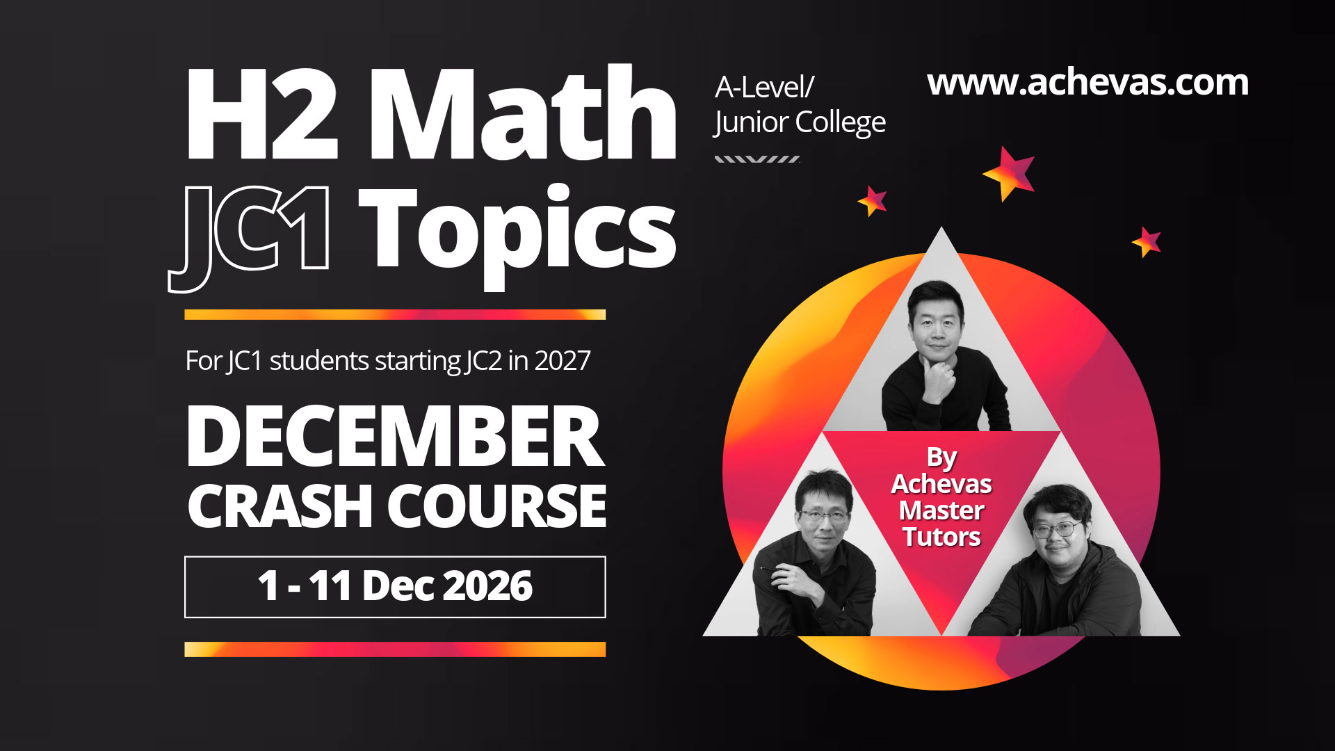 A-Level JC H2 Math JC1 Topical Crash Course