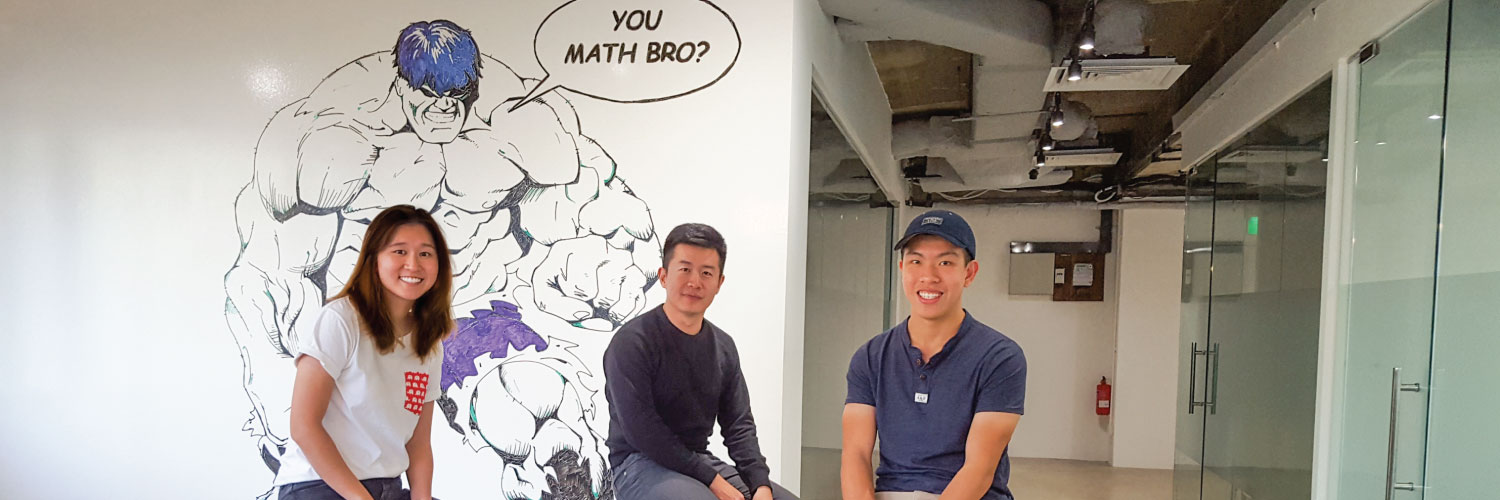 Jack Ng with students at Achevas H2 Math Tuition Center